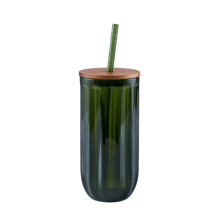 Better Homes & Gardens 21 oz Green Tritan Tumbler with Acacia Wood Lid | Walmart (US)