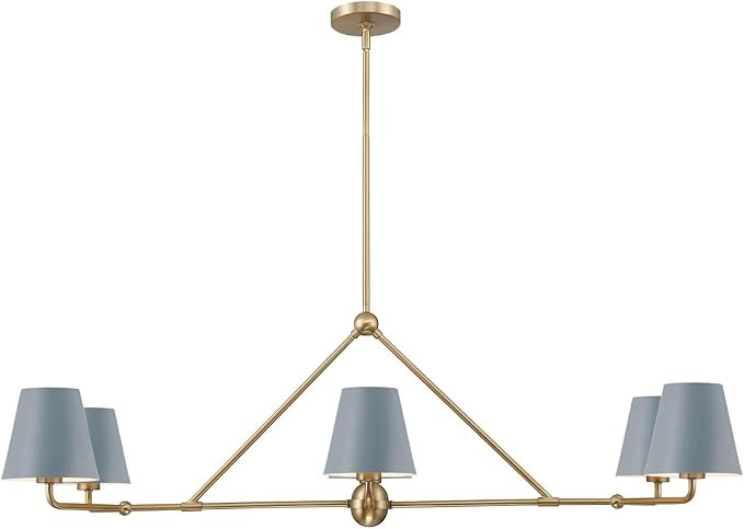 Crystorama Xavier 6 Light Vibrant Gold + Blue Linear Chandelier | Amazon (US)