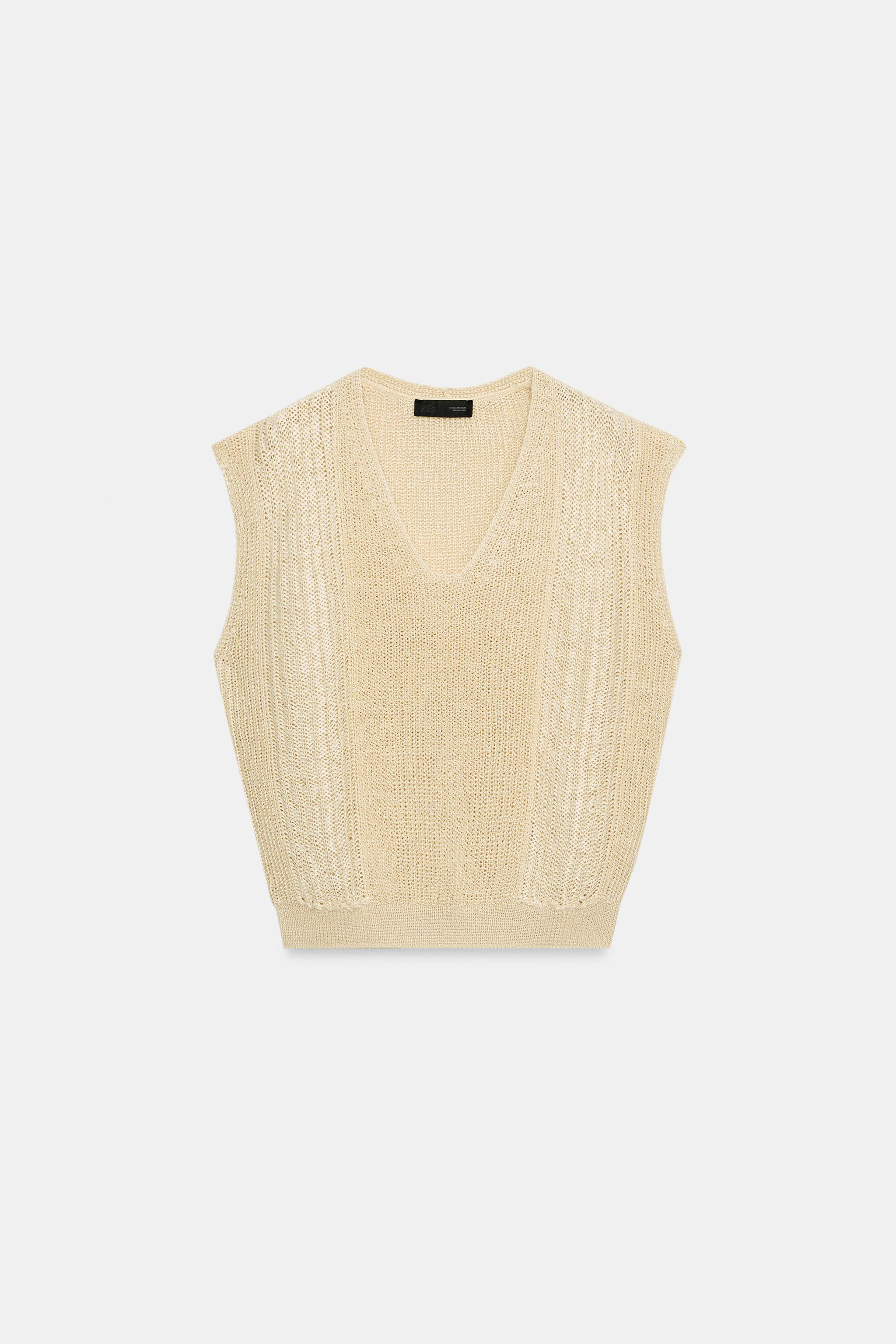 KNIT V-NECK VEST TOP | Zara US