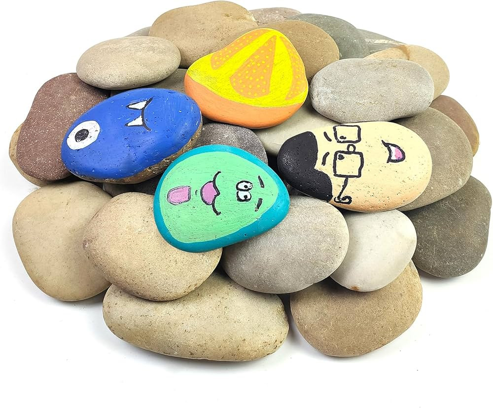 Large Rocks for Painting, 10PCS River Rocks for Painting, 3-4 Inches Flat Smooth Painting Stones ... | Amazon (US)