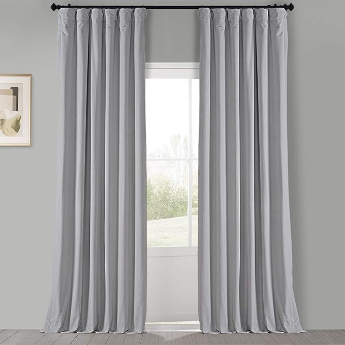 HPD Half Price Drapes VPCH-P Signature Blackout Velvet Curtain (1 Panel), 50 in x 96 in, Reflecti... | Amazon (US)