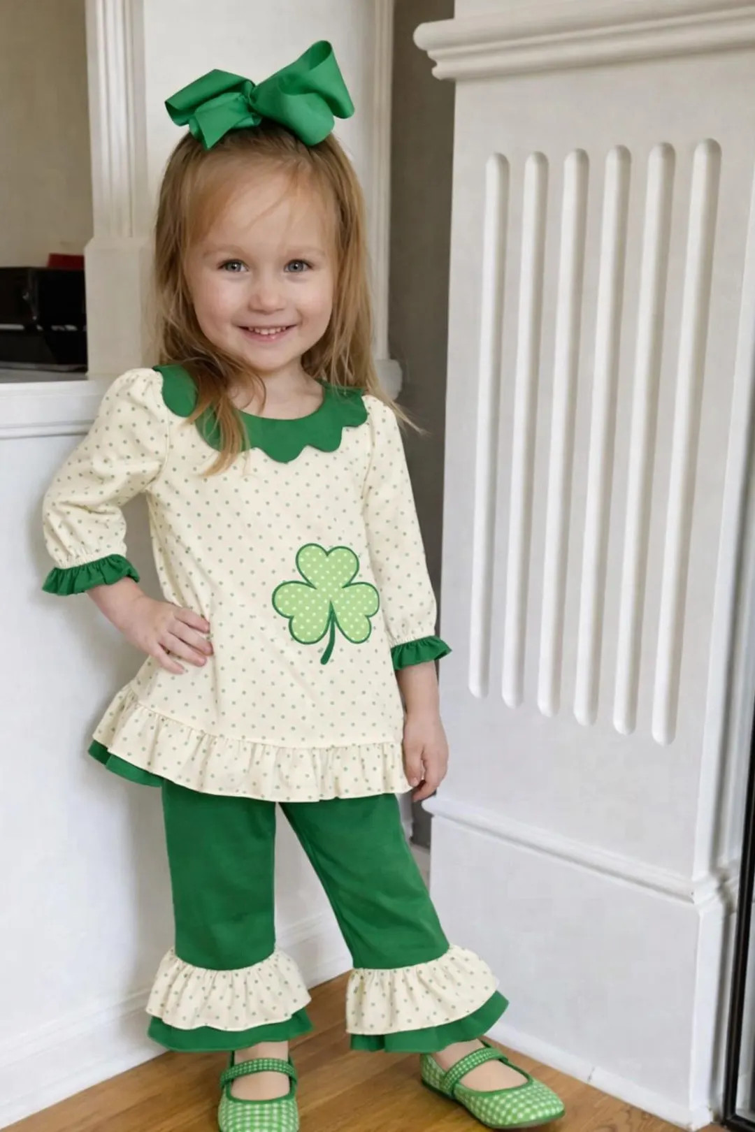 Girls Embroidery St. Patrick's Day Clover Set | Etsy (US)
