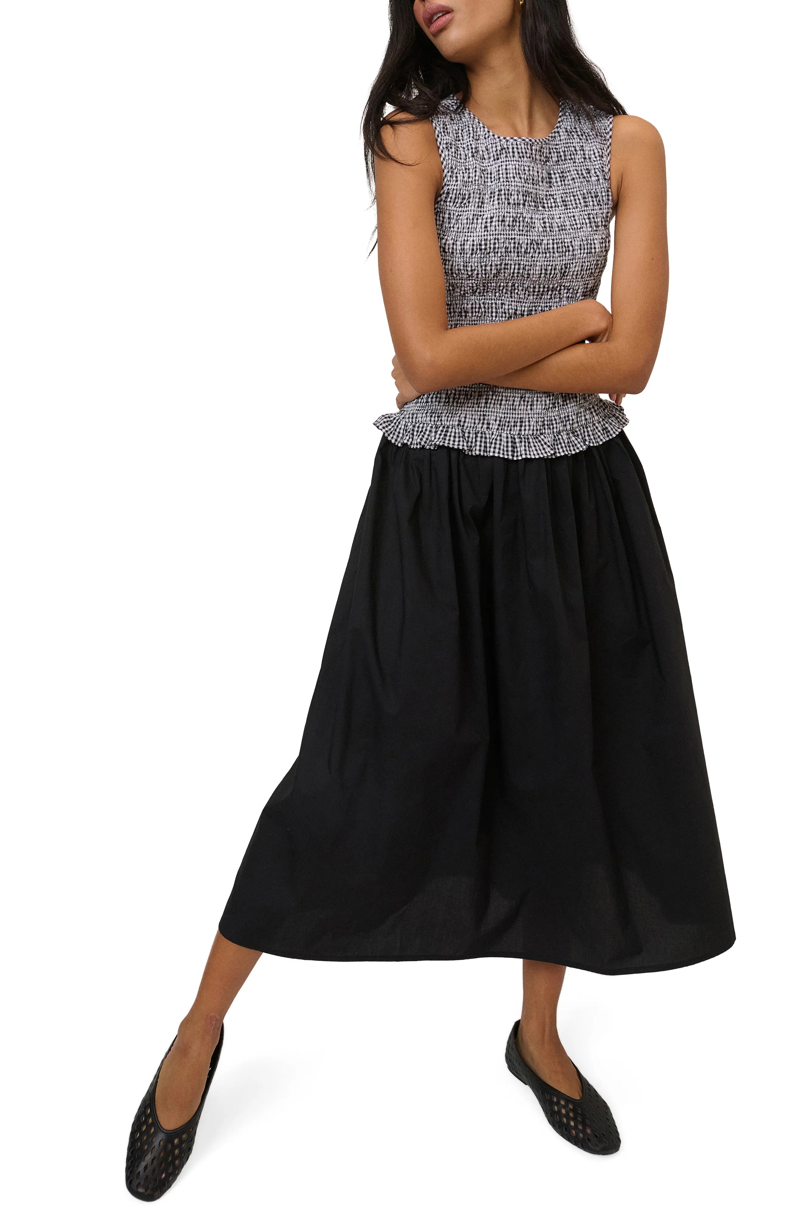 Nobody's Child Drina Gingham Midi Dress (Women) | Nordstrom | Nordstrom