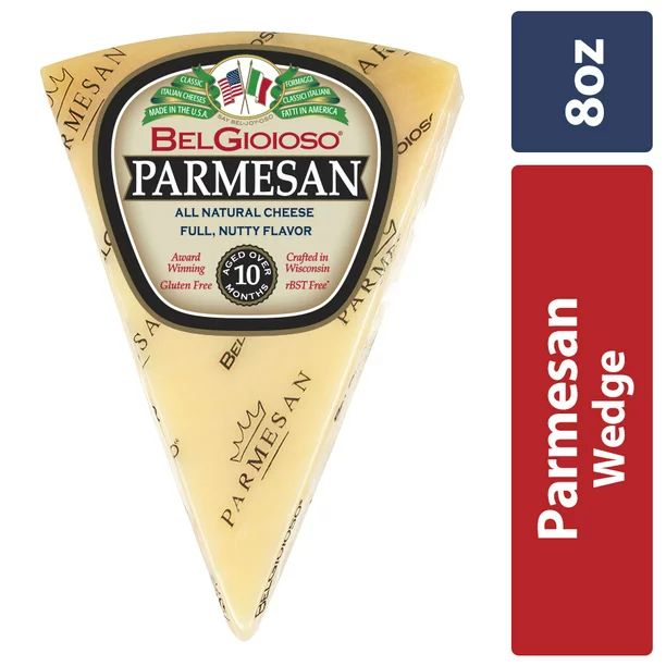 BelGioioso Parmesan Cheese Wedge, Specialty Hard Cheese, 8 oz | Walmart (US)