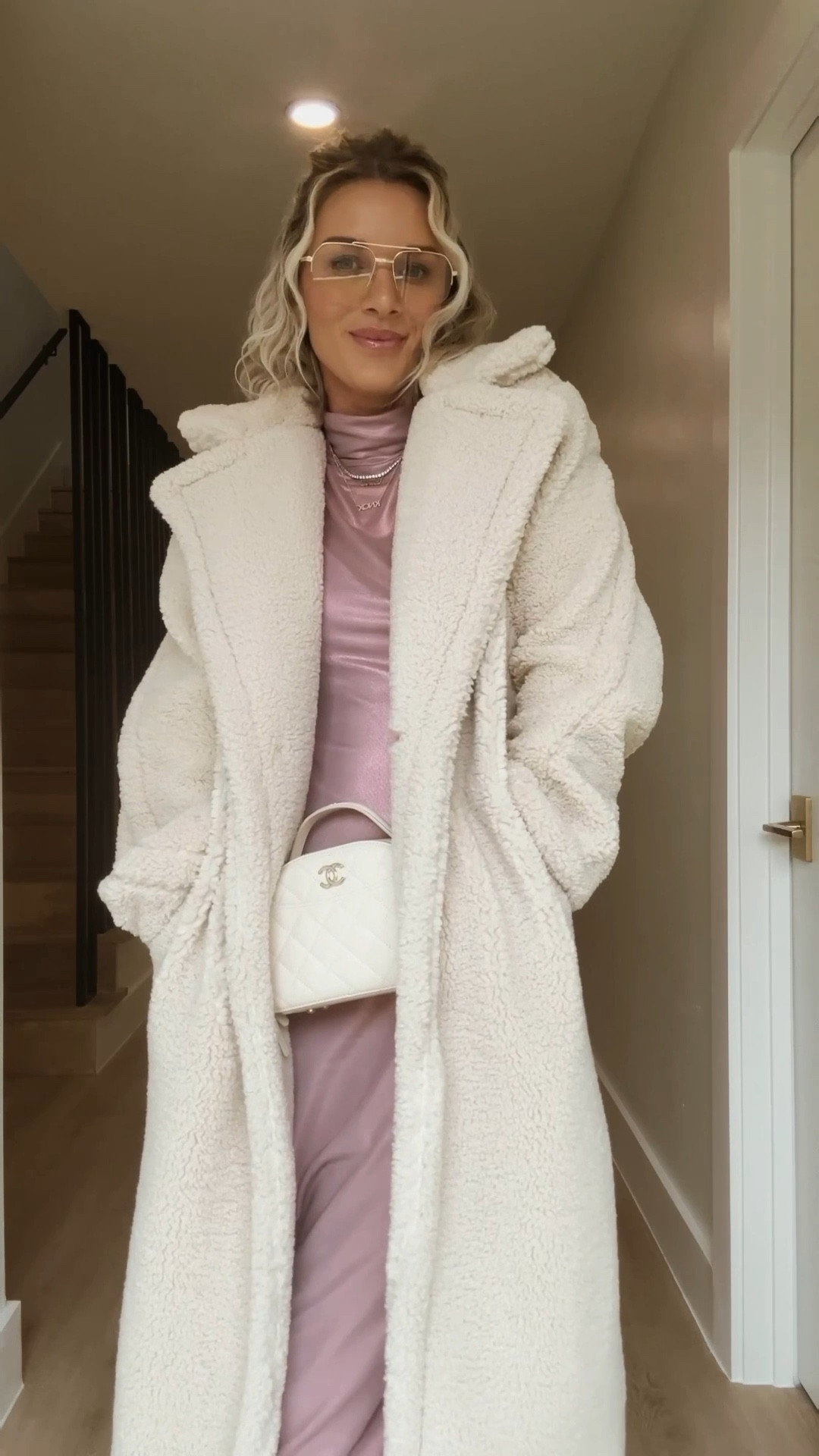 my favorite coat purchase this Winter 🧥 still available and comes in black too!! Wearing an XS here 🤍 Dress is last year, but they still make the same exact style in a ton of colors/prints! Linking here for you :) 

Zara finds, zara coat, shearling coat, white coat 