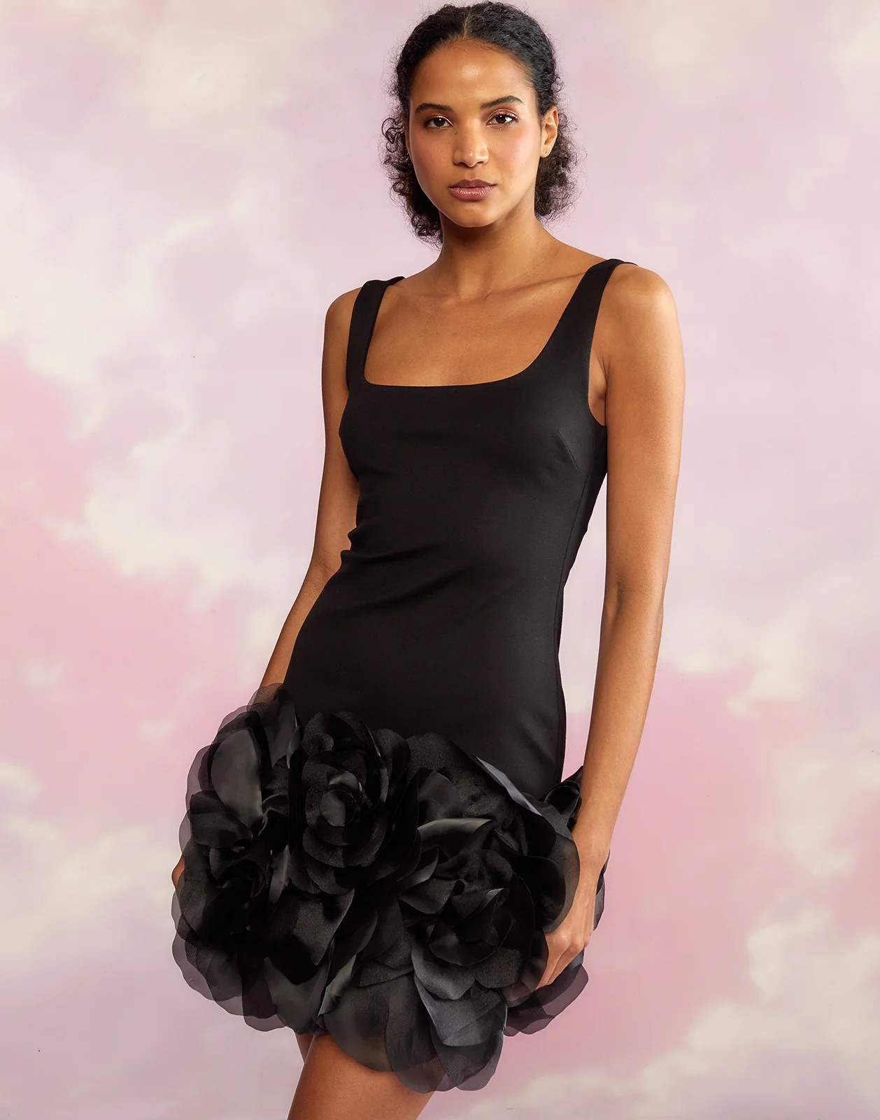 Kourtney Organza Flower Hem Dress | Cynthia Rowley