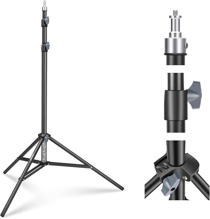 NEEWER Photography Light Stand 2.85-6.6ft/87-200cm, Spring Loaded Aluminum Tripod Stand with ø28... | Amazon (US)