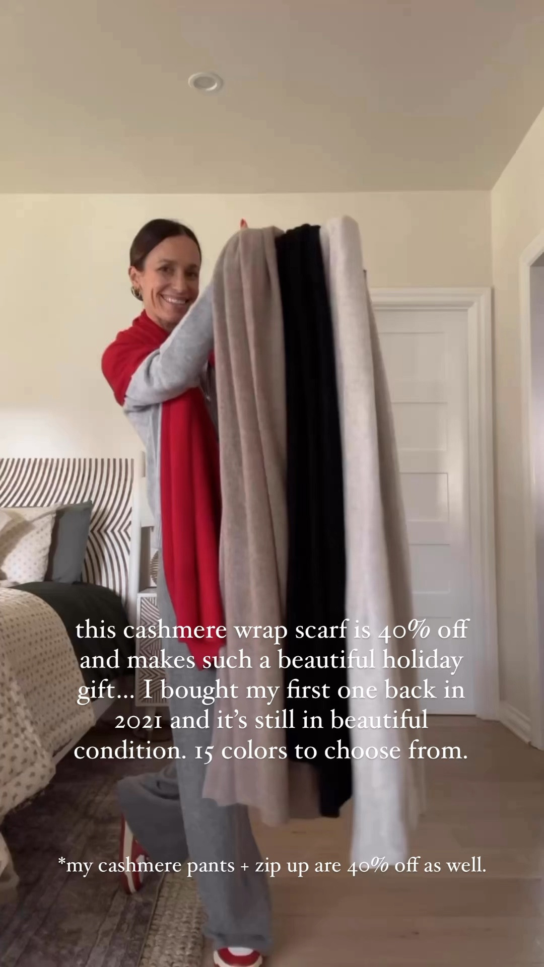 Cashmere wrap I’ve had since 2021 is 40% off and would make a beautiful gift this holiday season. 15 color options and so many ways to wear it…. 
@bloomingdales #bloomingdales #ad

#LTKHoliday #LTKGiftGuide #LTKOver40