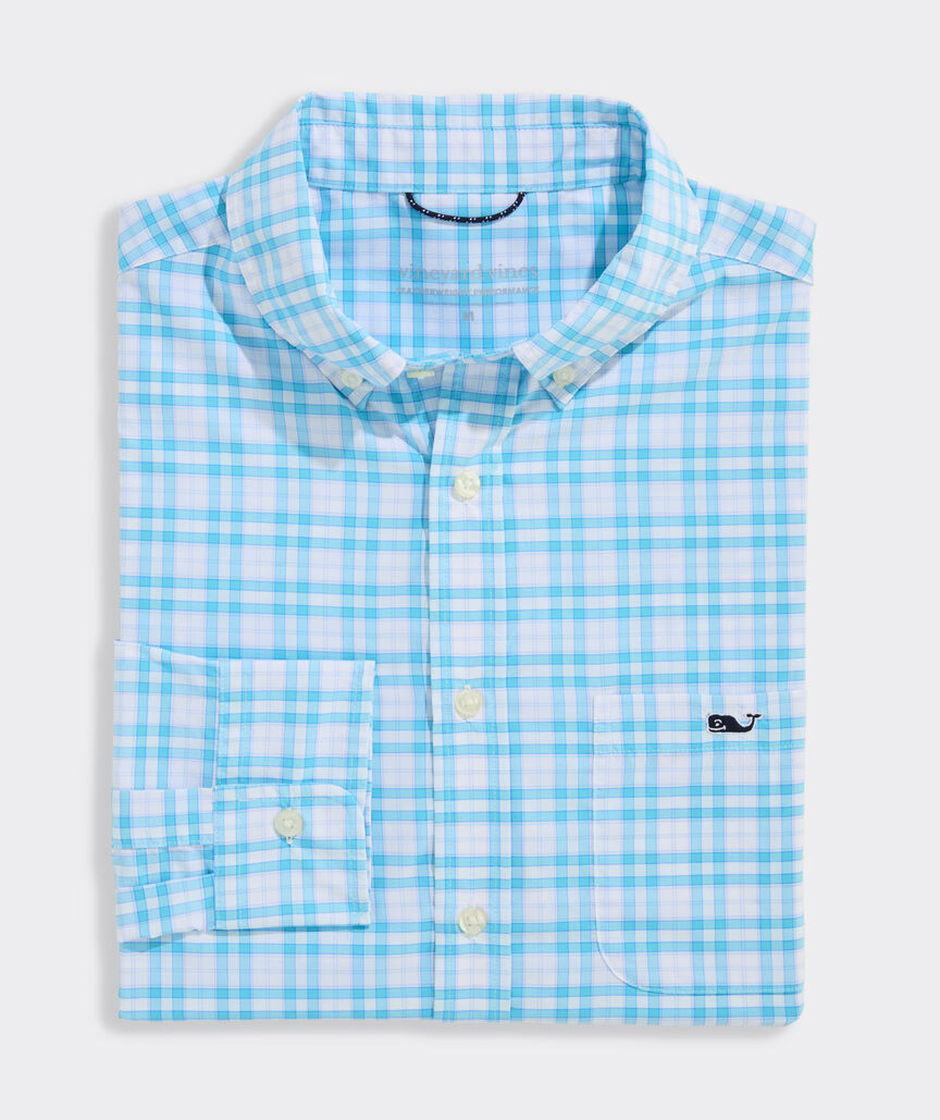 Performance Seascape Plaid Featherweight Shirt | vineyard vines
