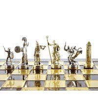 Greek Mythology Chess Set - Brass&nickel Brown Chess Board | Etsy (US)