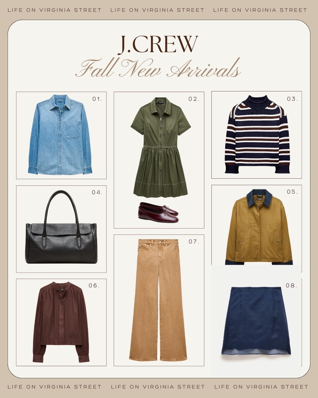 JCrew Fall new arrivals! 🙌🏼

j crew, jcrew, j crew new arrivals, j crew fall, j crew fall new arrivals, j crew fall collection, j crew women, j crew style, fall fashion, fall outfits, fall wardrobe, fall outfit ideas, fall capsule wardrobe, fall transition outfits, preppy fall style, classic fall style, coastal preppy, east coast style, old money style, quiet luxury style, timeless fashion, classic wardrobe, polished casual, elevated basics, everyday style, women over 30 style, women over 40 style, workwear, business casual, office outfits, weekend outfits, date night outfit, fall sweaters, cardigan, cashmere sweater, crewneck sweater, striped sweater, cable knit sweater, button down shirt, barn jacket, blazer, trench coat, fall jacket, wide leg jeans, straight leg jeans, denim, trousers, midi skirt, fall dress, loafers, ballet flats, suede shoes, leather handbag, suede handbag, fall accessories, burgundy outfit, chocolate brown outfit, navy outfit, neutral fall outfit, layering pieces, wardrobe staples, classic preppy style, Ralph Lauren inspired, designer inspired fashion

#LTKgrwm #LTKootd #LTKU