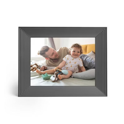 9" Mason Graphite Digital Photo Frame Black - Aura Home: Wi-Fi Enabled, LCD Display, 1600x1200 | Target