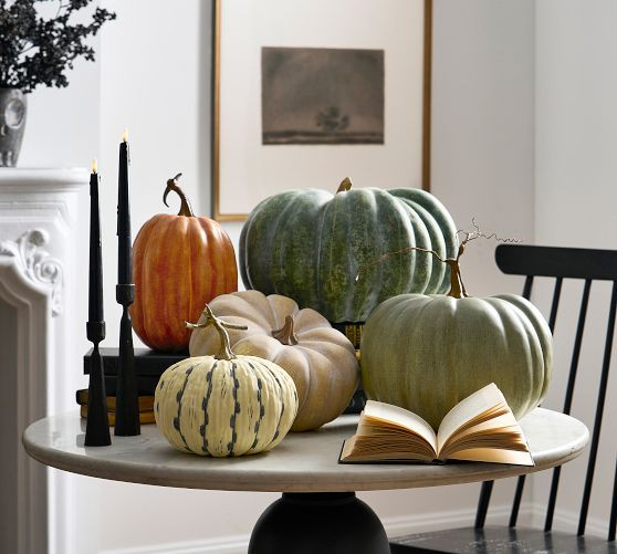 Small Green Stripe Pumpkin - 12" Diam | Pottery Barn (US)