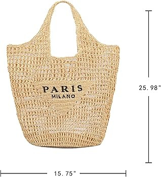 New Woven Bag, Straw Mesh Tote Bag, Beach, Shoulder Bag, Hobo Women, Foldable Large Capacity, for... | Amazon (US)