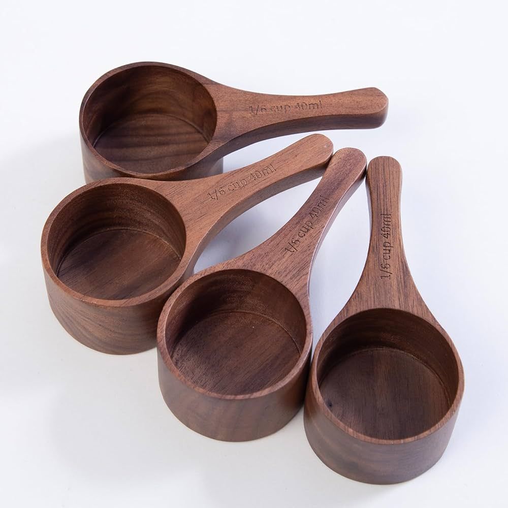 GinSent Wood Coffee Scoop-4 Pieces Small Measuring Spoons for Ground Coffee,Tea,Sugar,Seasoning-M... | Amazon (US)