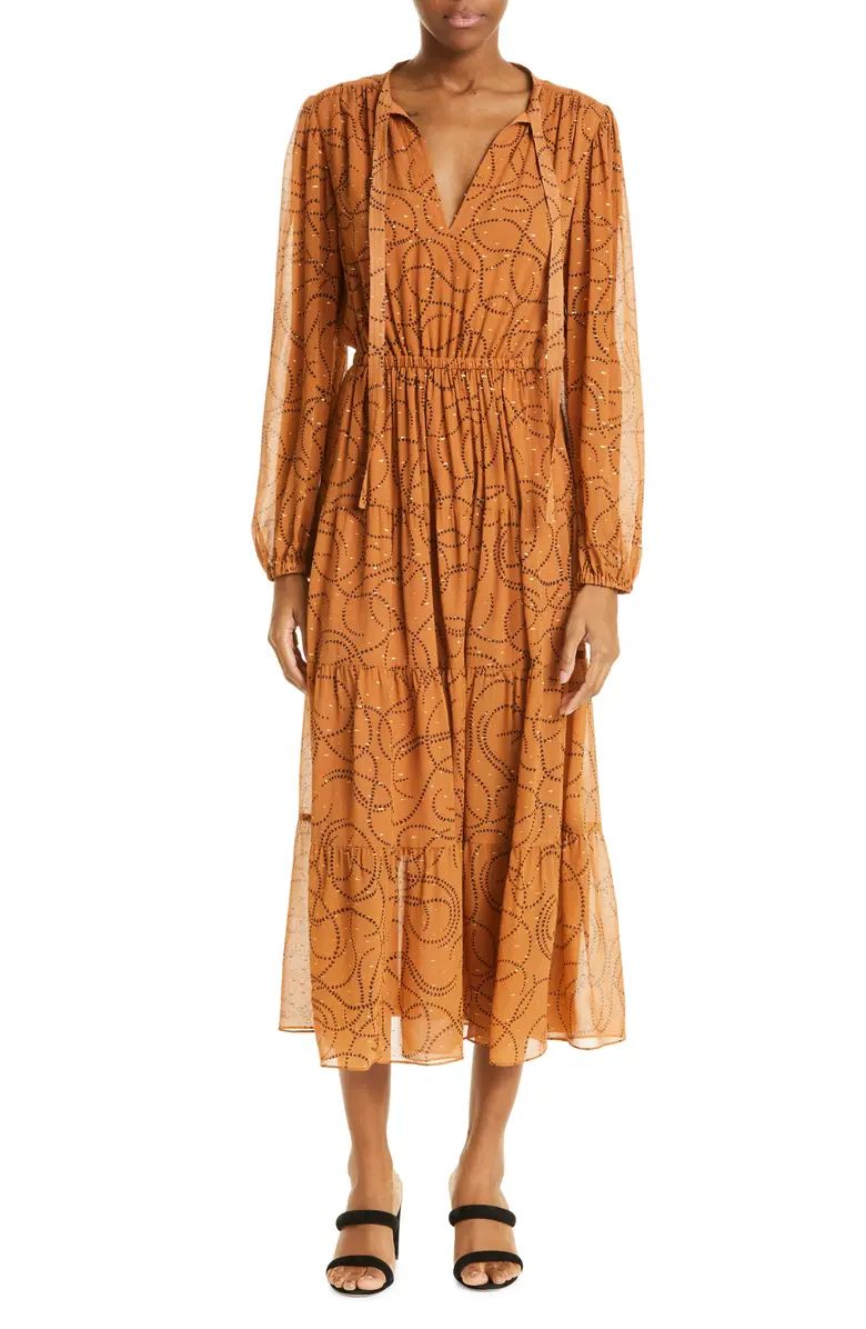 Marlowe Long Sleeve Silk Blend Maxi Dress | Nordstrom