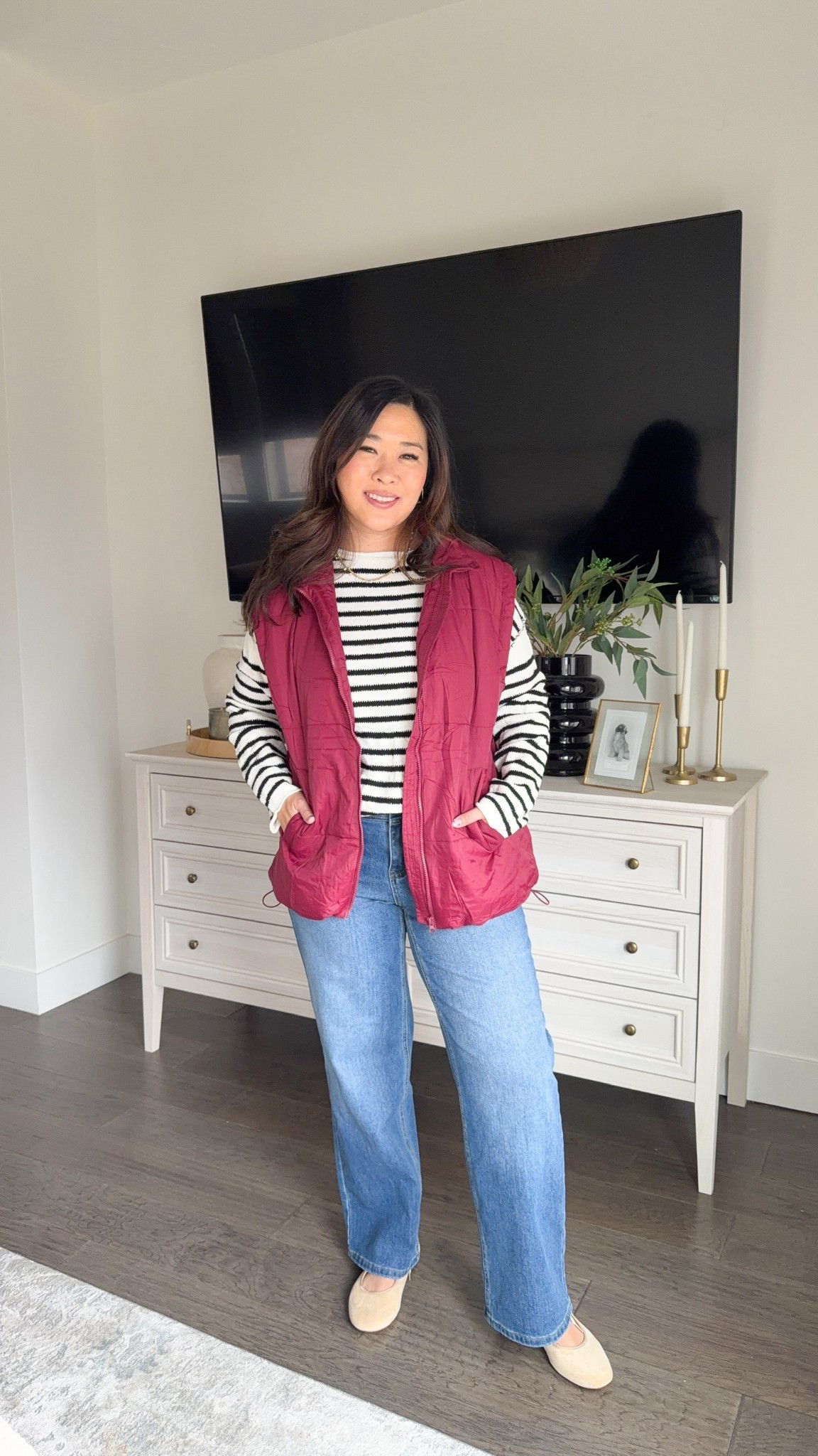 amazon fashion, casual layering outfit, oversized puffer vest, oversized striped sweater, trendy looks, women’s fashion, ootd 

#LTKootd #LTKSeasonal