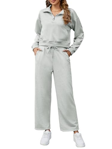 Taurus Travel Outfits For Women Hoodies For Women Jogging Suits Set Womens Joggers Sweat Suits 2 Piece Sweatshirt Set With Pocket Grey M | Amazon (US)