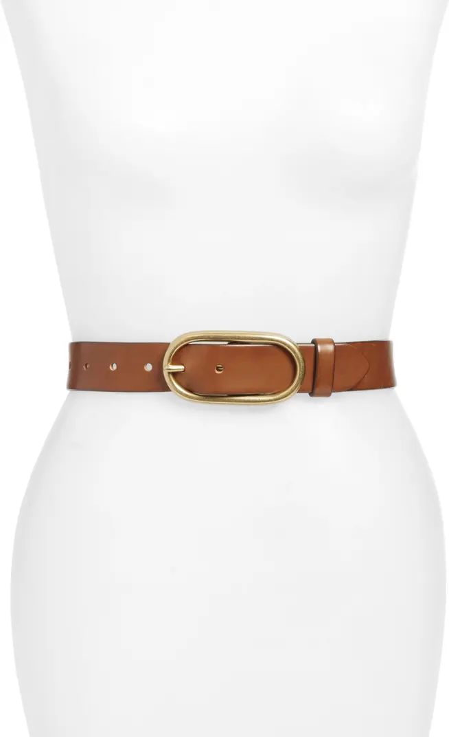 Oval Buckle Leather Belt | Nordstrom