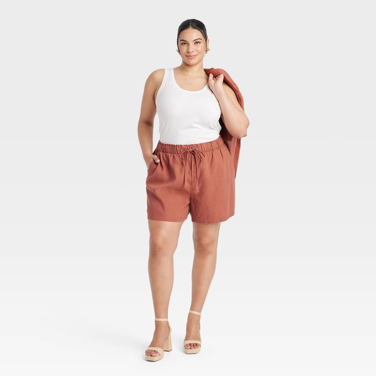 Women's High-Rise Linen Pull-On Shorts - Ava & Viv™ | Target