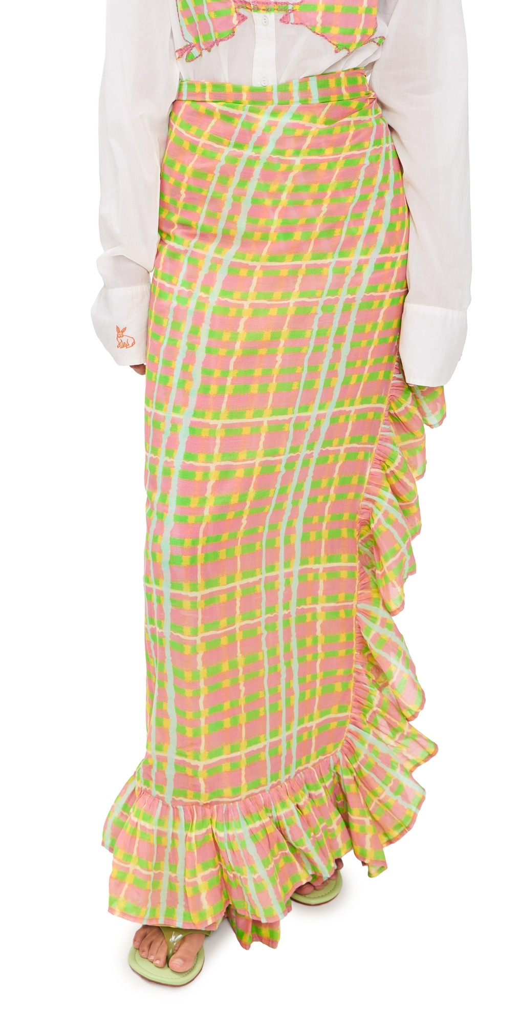 Coniglio Palm Beach Ruffle Power Pareo Brushstroke Plaid 2 | Shopbop