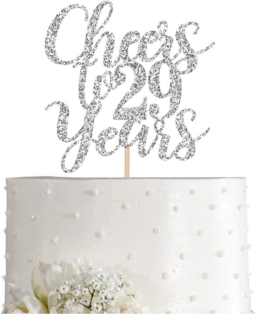29 Silver Glitter Happy 29th Birthday Cake Topper, Cheers to 29 Years Party Decorations, Supplies... | Amazon (US)
