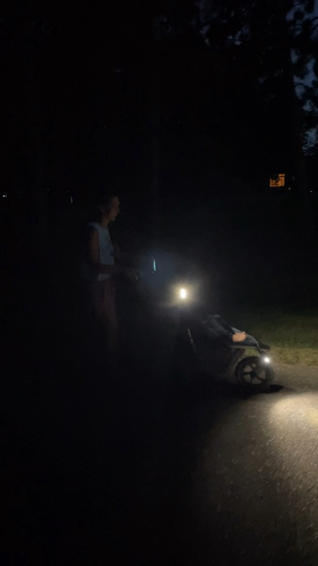 Magnetic light

These lights not only work on hard hats but perfect for those late night stroller rides. 

Magnetically sticks right to the stroller. Endless fun and opportunities.

