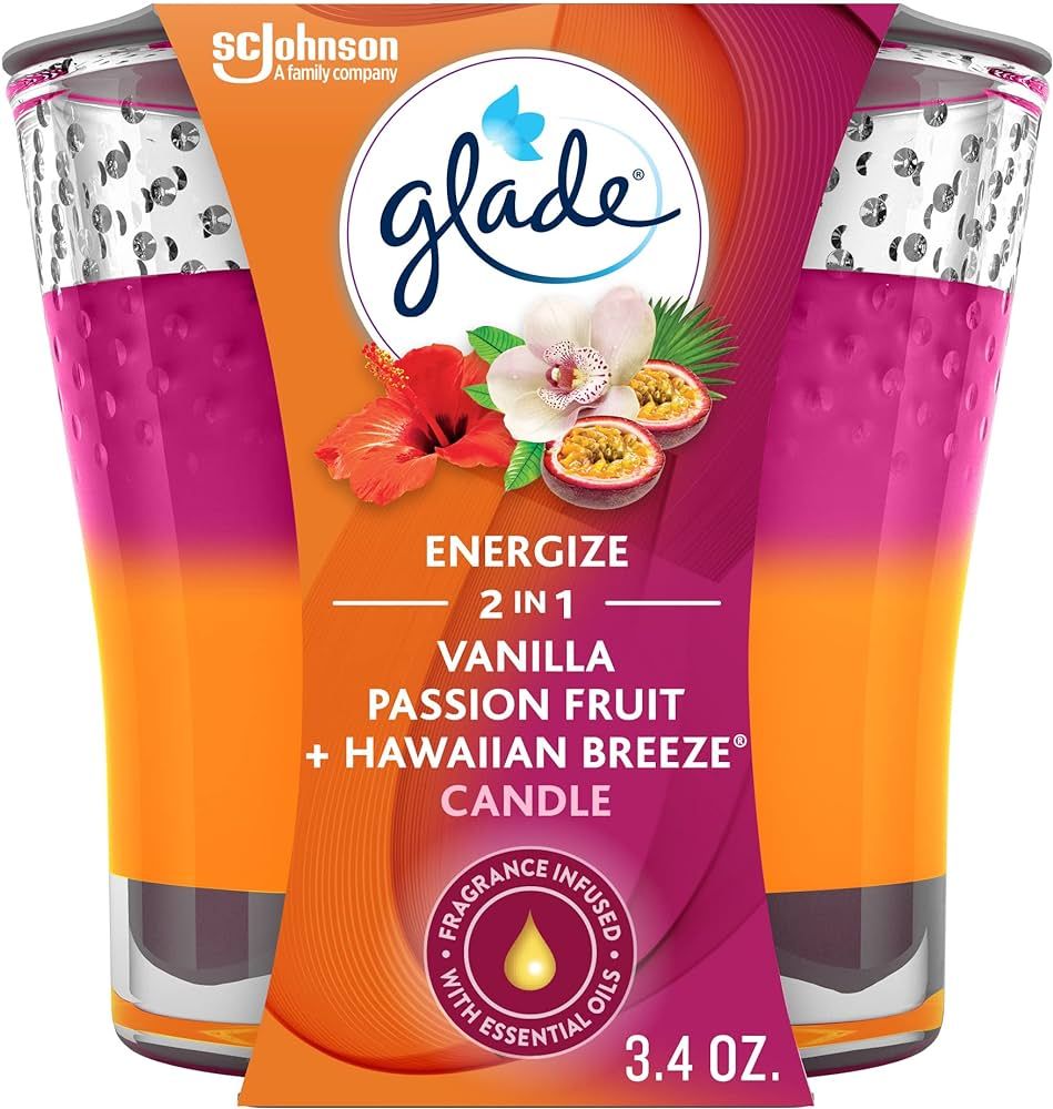 Glade Candle Jar, Air Freshener, 2in1, Vanilla Passion Fruit + Hawaiian Breeze, 3.4 Oz | Amazon (US)