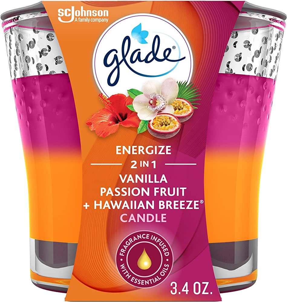 Glade Candle Jar, Air Freshener, 2in1, Vanilla Passion Fruit + Hawaiian Breeze, 3.4 Oz | Amazon (US)
