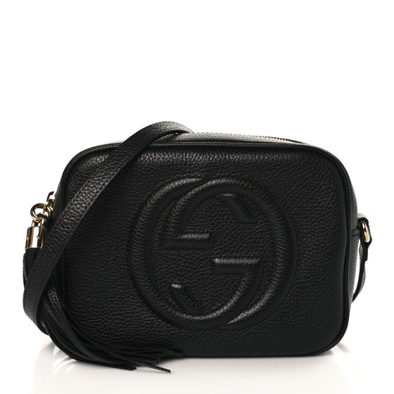 GUCCI Pebbled Calfskin Small Soho Disco Bag Black | FASHIONPHILE (US)