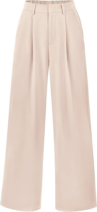 Pretty Garden Womens Causal Wide Leg Pants High Elastic Waisted Long Work Office Suit Pants | Amazon (US)