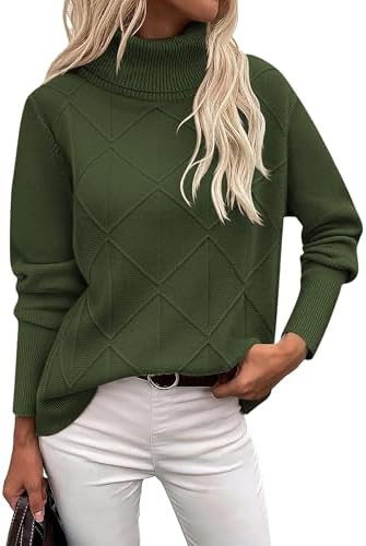 Zeagoo Women's Turtleneck Sweater Fall Winter 2025 Long Sleeve Chunky Knitted Trendy Pullover Top... | Amazon (US)