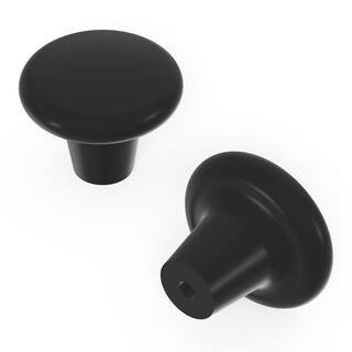 Midway 1-1/2 in. Black Cabinet Knob | The Home Depot