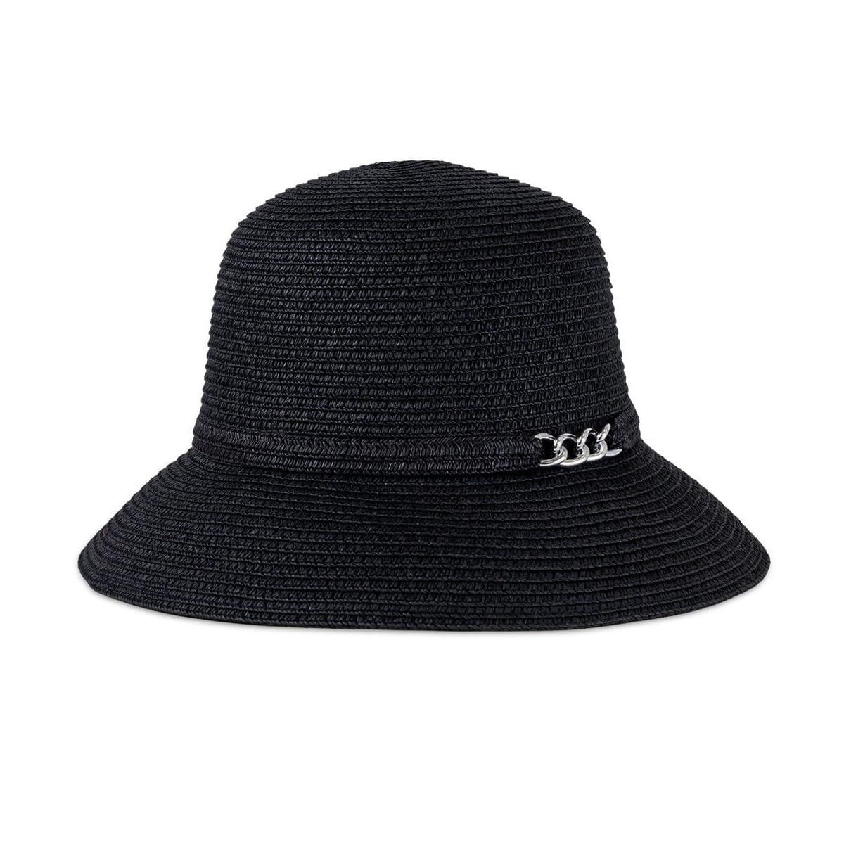 Magid Chain Accent Straw Bucket Hat Black | Target