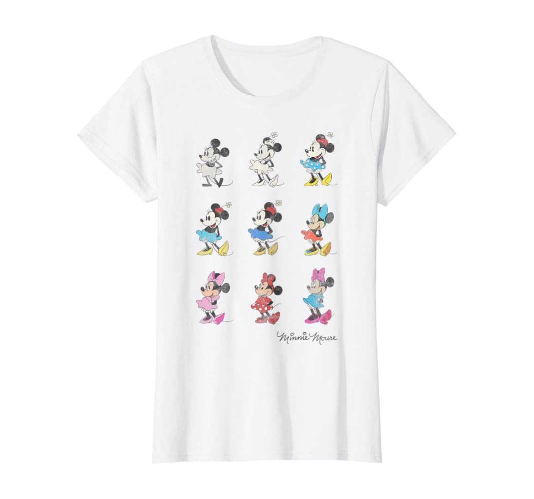 Amazon.com: Disney Mickey And Friends Minnie Mouse Through The Years Short Sleeve T-Shirt,Small :... | Amazon (US)