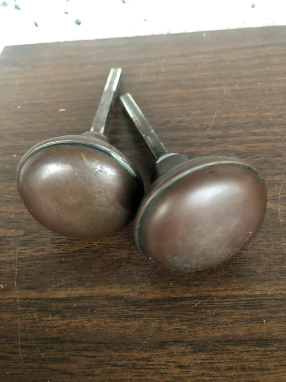 2 Vintage burnished brass doorknobs | Etsy (CAD)