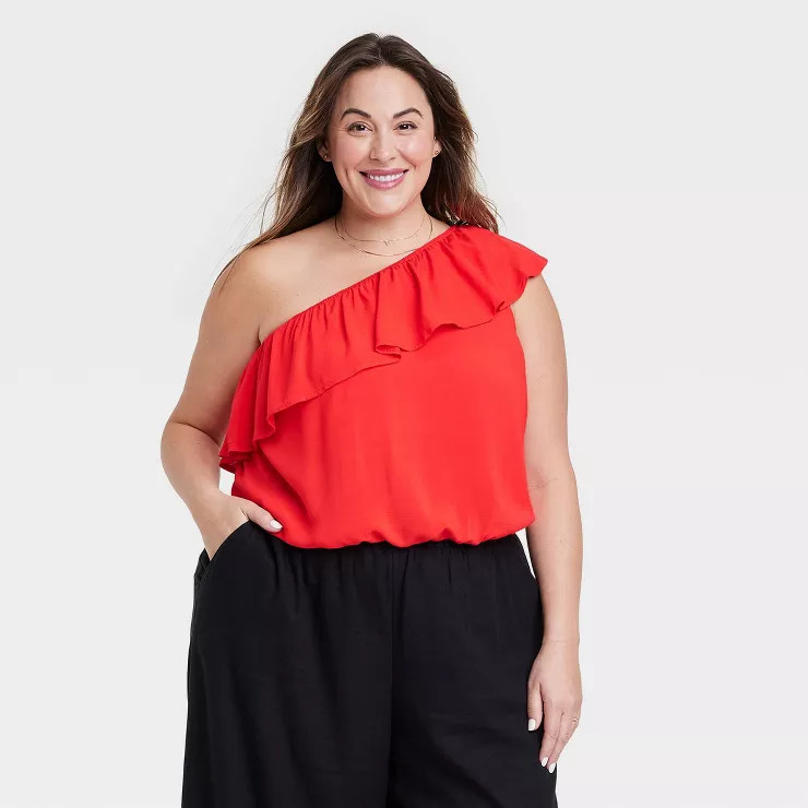 Women's One Shoulder Top - Ava & Viv™ | Target