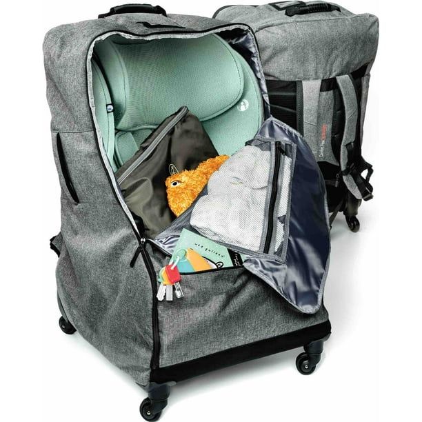 The Little Stork Car Seat Wheeled Padded Travel Backpack AerCas Bag,Gray | Walmart (US)