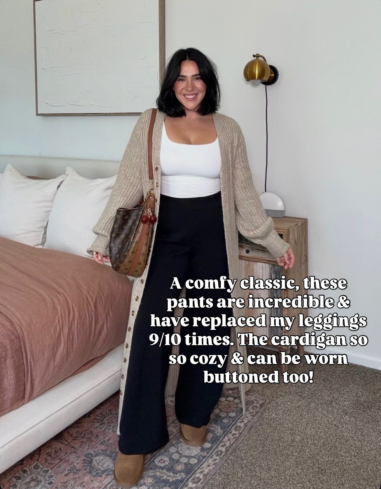 One of my favorite outfits, the pants are a dream and the cardigan is so fun to style! 
Size L in both (could do M in pants) 

#LTKootd #LTKMidsize #LTKgrwm