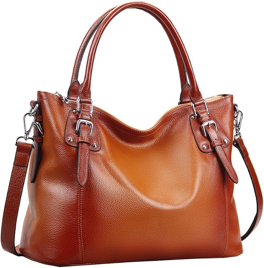 HESHE Leather Purses and Handbag for Women Shoulder Bag Tote Top Handle Bag | Amazon (US)