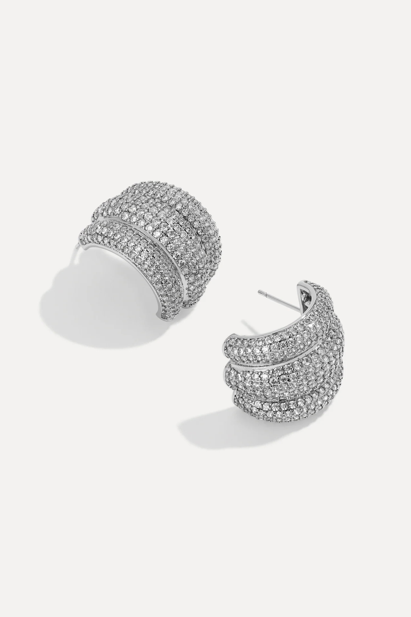 Pave Elsa Shield Earrings | Lili Claspe