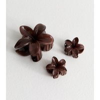 Pack of 3 Brown Ombre Flower Hair Clips New Look | New Look (UK)