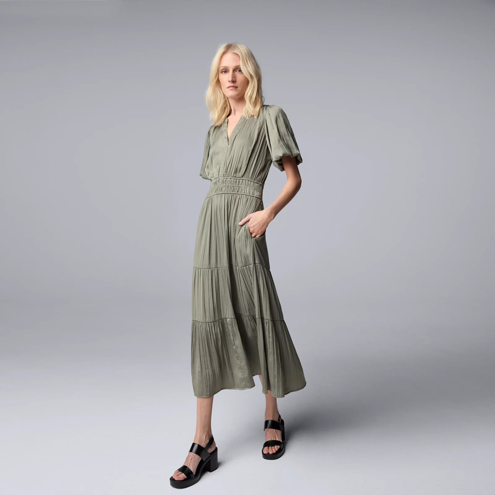 Women's Simply Vera Vera Wang Short Sleeve Maxi Dress | Kohl's