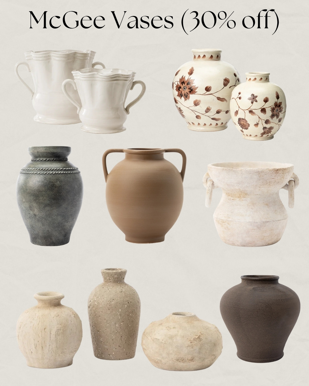 Decorative Vases for a Modern Organic Home, McGee Home, McGee Vases, Ceramic Vases for Console Table, Decorative Ceramic Vases, Vases on Discount

#vases #decorativevases #mcgeehome #cozyhome #modernorganic #organicmodern #mcgeestyle #mcgee 

 #LTKHome #LTKSaleAlert