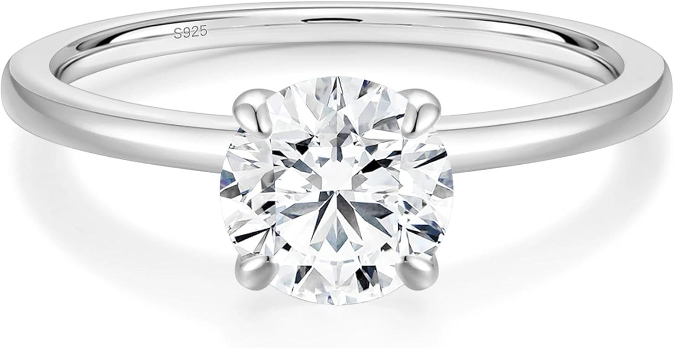 EAMTI 1.2/1.5CT Moissanite Engagement Rings for Women, D Color VVS1 Clarity, 925 Sterling Silver ... | Amazon (US)