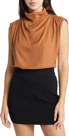 ASTR the Label Rumpled Satin Sleeveless Top | Nordstrom | Nordstrom