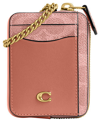 Essential Signature Canvas Chain Card Case | Macy's