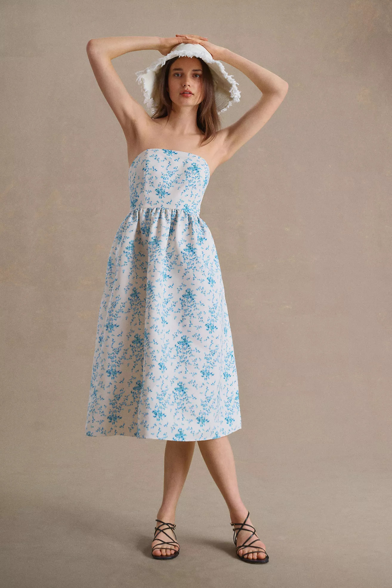 Sachin & Babi Blaine Strapless Bow Taffeta Midi Dress | Anthropologie (US)