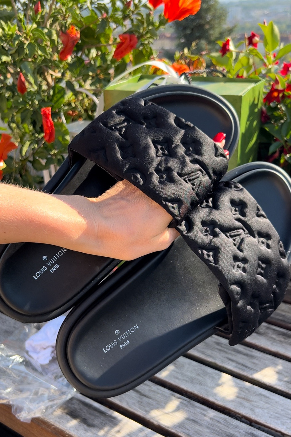 L V pool slides inspo 

#LTKmens #LTKshoecrush #LTKstyletip