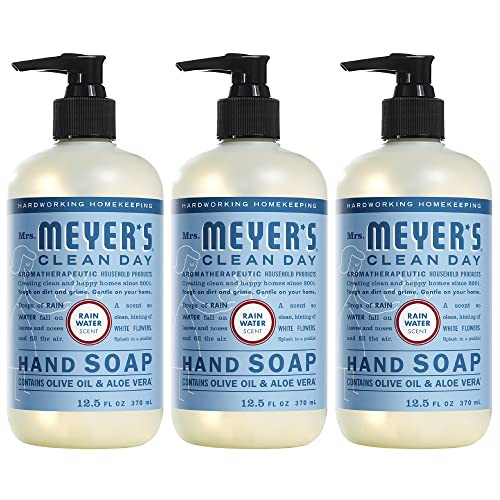 MRS. MEYER'S CLEAN DAY Hand Soap, Made with Essential Oils, Biodegradable Formula, Rain Water, 12.5 fl. oz - Pack of 3 | Amazon (US)